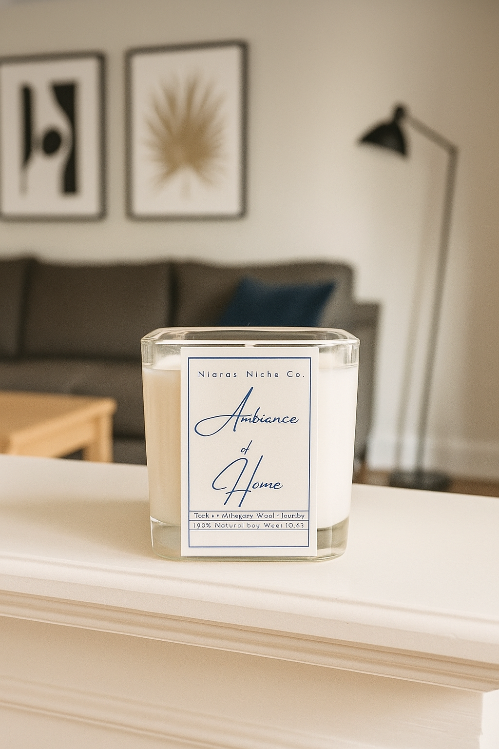 Ambiance of Home Candle - Tonka, Jasmine & Mahogany - 10oz Soy Wax Candle - Relaxation & Cozy Home Fragrance